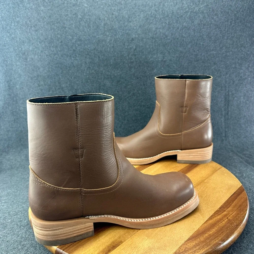 Dingo Banner Round Toe Pull On Booties Mens 9 Dark Brown Casual Boots DI2305-206